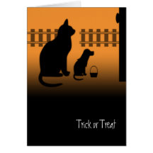 Trick or Treat Kittehs Greeting Card