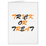 Trick or Treat Orange and Black Greeting Cards