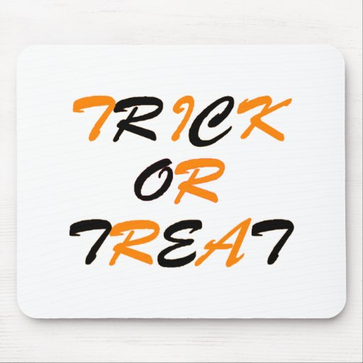 Trick or Treat Orange and Black Mouse Pads