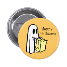 Trick or Treating Ghost Happy Halloween Pin