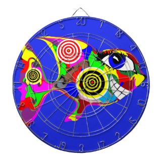 Tricky Target Fish Dartboard With Darts