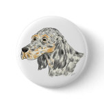 Tricolor English Setter buttons