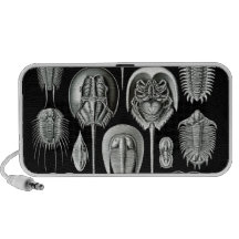 Trilobites and Fossils in Black and White Portable Speakers