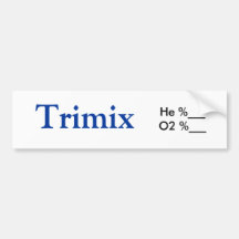 Trimix Tank Sticker Bumper Sticker