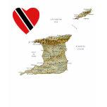 Trinidad and Tobago Flag Heart and Map T-Shirt