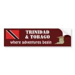 Trinidad & Tobago Flag and Map Bumper Sticker bumper stickers