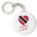 Trinidad & Tobago Flag Heart keychains