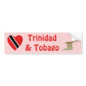Trinidad & Tobago Flag Heart + Map Bumper Sticker bumper stickers