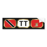 Trinidad & Tobago Flag Map Code Bumper Sticker bumper stickers