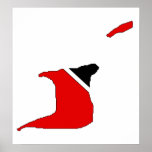 Trinidad Tobago Flag Map full size posters
