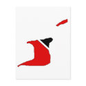 Trinidad Tobago flag map postcards