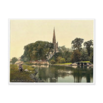 Trinity Church from the river, Stratford-on-Avon, Postcard