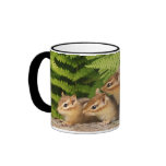Trio of Curious Baby Chipmunks Wraparound Mug