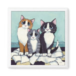 Trio of Likely Suspects | Cat Art Magnet