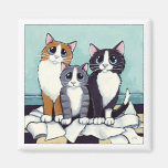 Trio of Likely Suspects | Cat Art Magnet