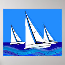 Trio of Sailboats
