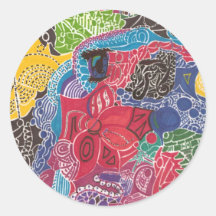 Trip to nowhere round stickers