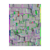 "Trip to the Zoo" Geometric Art Postcard