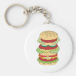 triple decker hamburger keychains