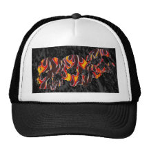 Triple Flaming Evil Skulls Baseball Hat