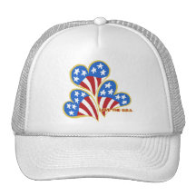 Triple Hearts USA Trucker Hat