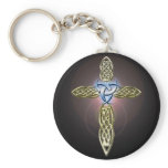 Triple Lunar Celtic Cross Keychain