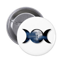 Triple Moon Goddess Button