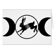 Triple Moon Hare Greeting Cards