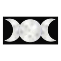 Triple Moon With Clouds Custom Photo Card