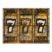 Triple Sevens Slot Machine Reels Postcard