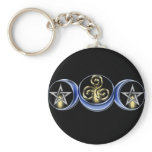 Triple Spiral Lunar Moon Keychain