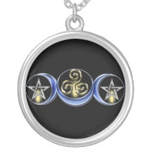 Triple Spiral Lunar Moon Custom Necklace