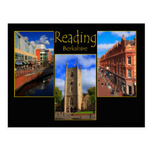 Triple view postcard of Reading, Berkshire England