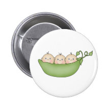 Triplet Peas in a Pod Pinback Buttons