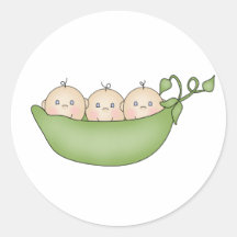 Triplet Peas in a Pod Round Sticker
