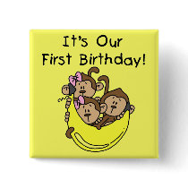 Triplets 1st - Two Girls One Boy Tshirts and Gifts Button