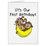 Triplets 1st - Two Girls One Boy Tshirts and Gifts Greeting Cards