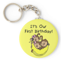 Triplets 1st - Two Girls One Boy Tshirts and Gifts Keychain