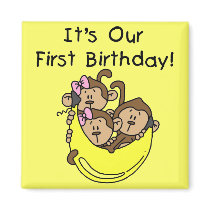 Triplets 1st - Two Girls One Boy Tshirts and Gifts Refrigerator Magnet