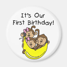 Triplets 1st - Two Girls One Boy Tshirts and Gifts Magnets