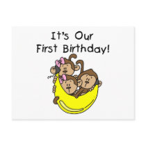 Triplets 1st - Two Girls One Boy Tshirts and Gifts Postcard