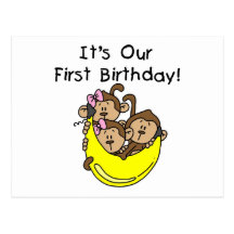 Triplets 1st - Two Girls One Boy Tshirts and Gifts Postcard