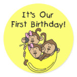Triplets 1st - Two Girls One Boy Tshirts and Gifts stickers