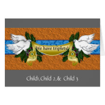 triplets announcement card
