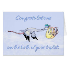 Triplets, Congratulations Birth Of Triplets - Thre Greeting Card