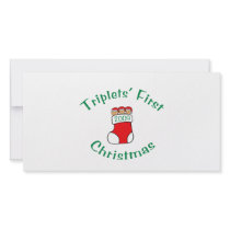 Triplets First Christmas Picture Card