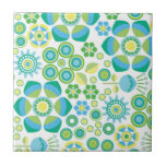 Trippy Hippy Flowers Tile