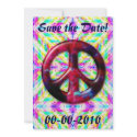 Trippy Space Nebula Peace Sign Invitations