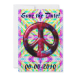 Trippy Space Nebula Peace Sign Invitations