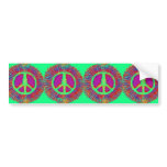 Trippy Tie-Dye Psychedelic Peace Sign bumper stickers